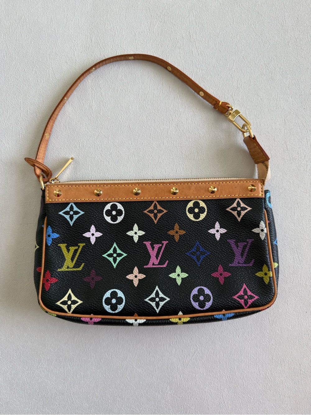 Louis Vuitton Black Multicolor Murakami Pochette
